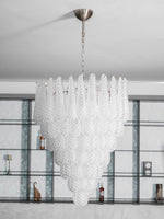 Aurelia Glass Droplet Chandelier – Modern Waterfall Pendant Light for Dining Room and Foyer