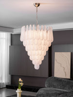 Aurelia Glass Droplet Chandelier – Modern Waterfall Pendant Light for Dining Room and Foyer