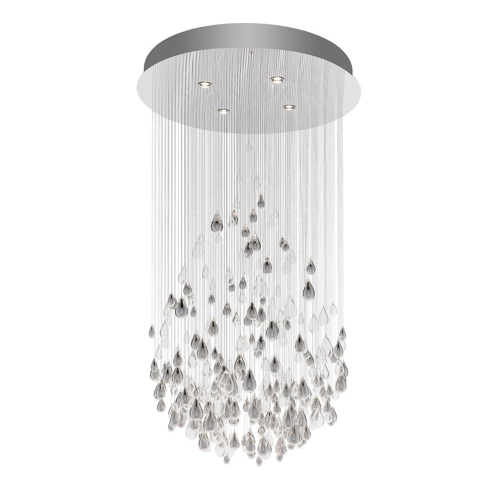 Droplets Sculpture Chandelier – Modern Glass Pendant Light for Dining Room and Living Room