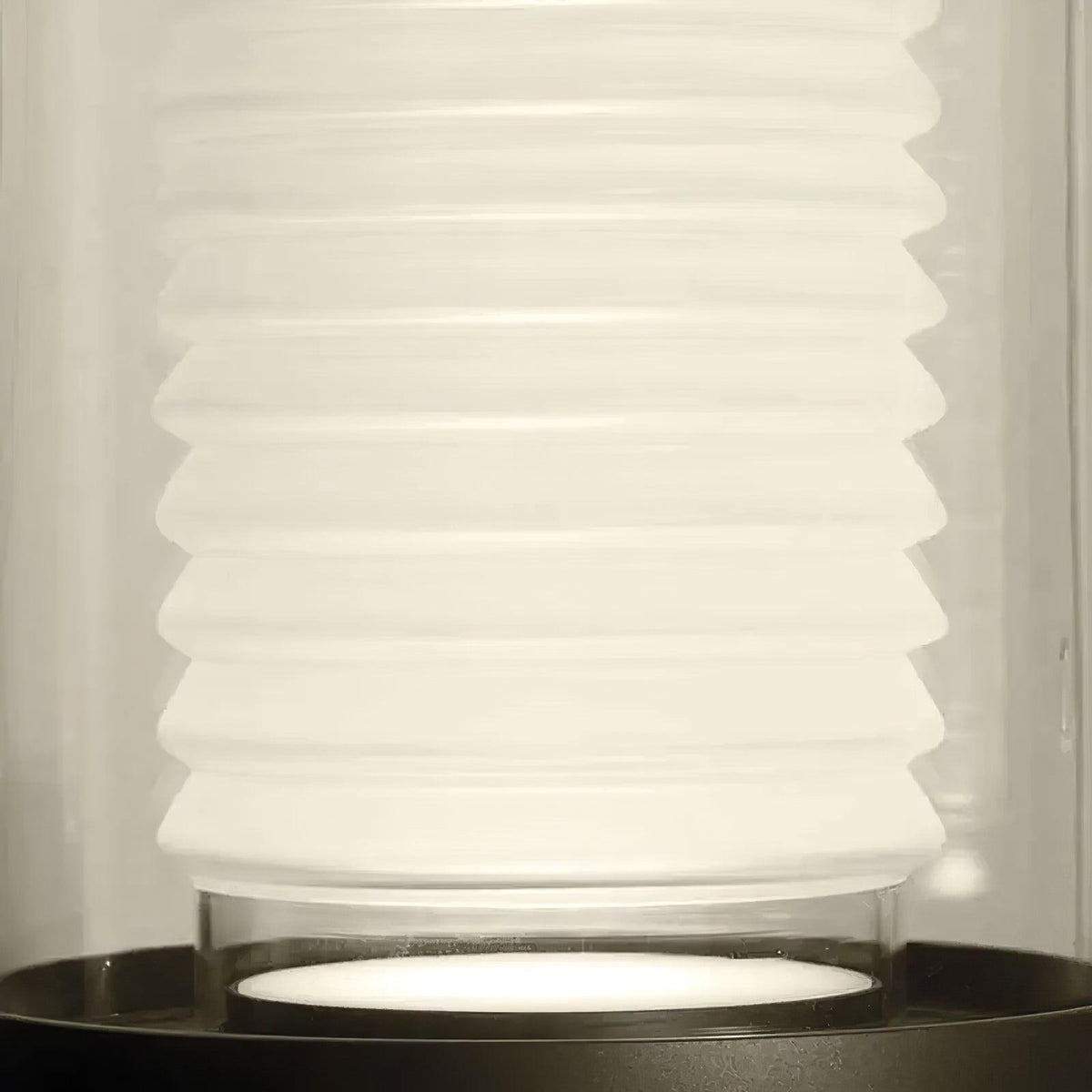 Dual Cylinder Glass LED Floor Lamp – Modern Matte Black Sculptural Lighting