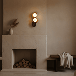 Dualis Rootlight Wall Sconce – Sculptural Walnut Wood & Opal Glass