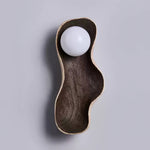 Dualis Rootlight Wall Sconce – Sculptural Walnut Wood & Opal Glass