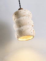 Dune Pebble Travertine Pendant Light – Natural Stone Sculptural Hanging Lamp