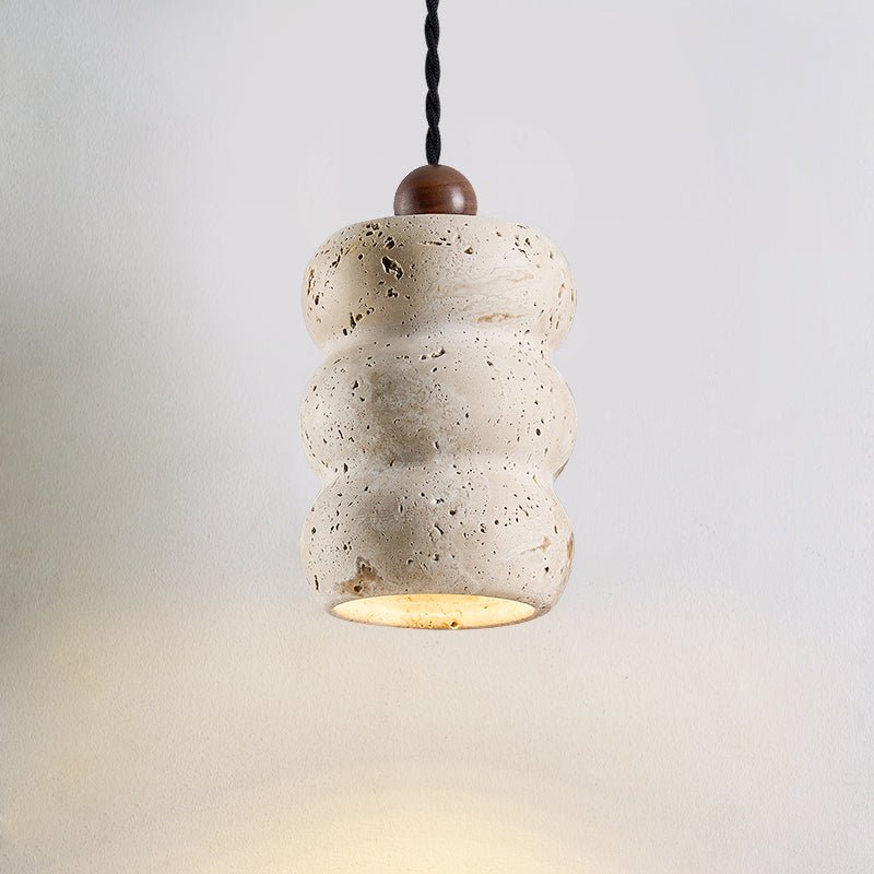 Dune Pebble Travertine Pendant Light – Natural Stone Sculptural Hanging Lamp