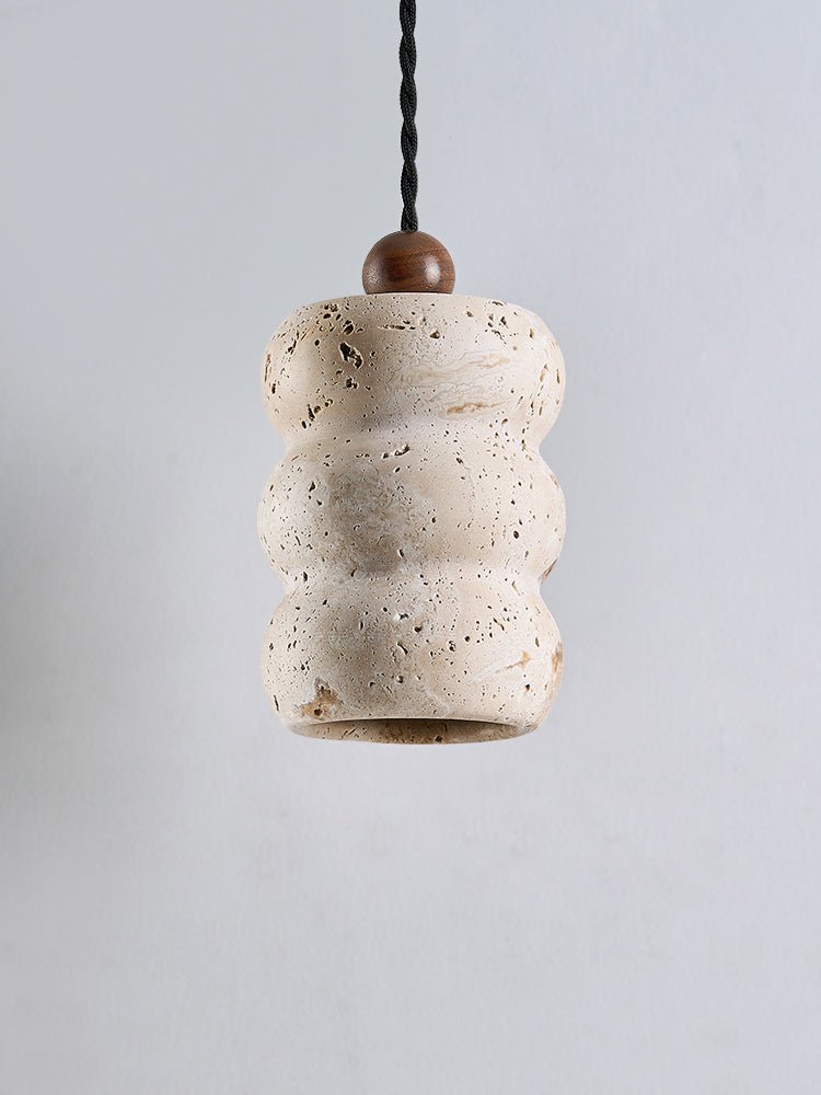 Dune Pebble Travertine Pendant Light – Natural Stone Sculptural Hanging Lamp