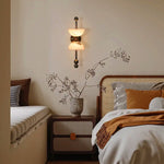 Duo Alabaster Wall Sconce with Aged Brass Accents