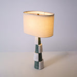 Duomo Marble Table Lamp – Sculptural Stone Base with Fabric Shade