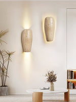 Earthy Stone Wall Sconce in Yellow Travertine – Modern Organic Lighting