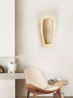 Earthy Stone Wall Sconce in Yellow Travertine – Modern Organic Lighting
