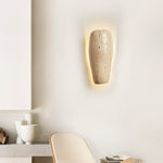 Earthy Stone Wall Sconce in Yellow Travertine – Modern Organic Lighting