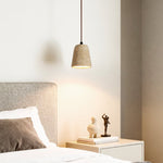 Travertine Cone Pendant Light – Natural Stone Illumination for Modern Interiors
