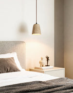 Travertine Cone Pendant Light – Natural Stone Illumination for Modern Interiors
