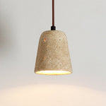 Travertine Cone Pendant Light – Natural Stone Illumination for Modern Interiors