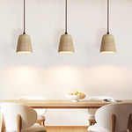 Travertine Cone Pendant Light – Natural Stone Illumination for Modern Interiors