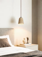 Travertine Cone Pendant Light – Natural Stone Illumination for Modern Interiors