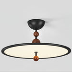 Eclipsa Modern LED Flush Mount Ceiling Light in Black and Walnut
