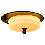 Eclipse Charm LED Ceiling Light in Walnut and Opal Glass