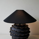 Eclipse Ruffle Ceramic Table Lamp with Black Fabric Shade