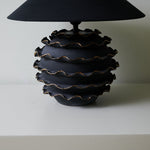 Eclipse Ruffle Ceramic Table Lamp with Black Fabric Shade