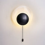 Eclipse Shell Wall Sconce in Black Travertine with LED