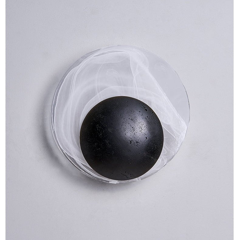 Eclipse Shell Wall Sconce in Black Travertine with LED