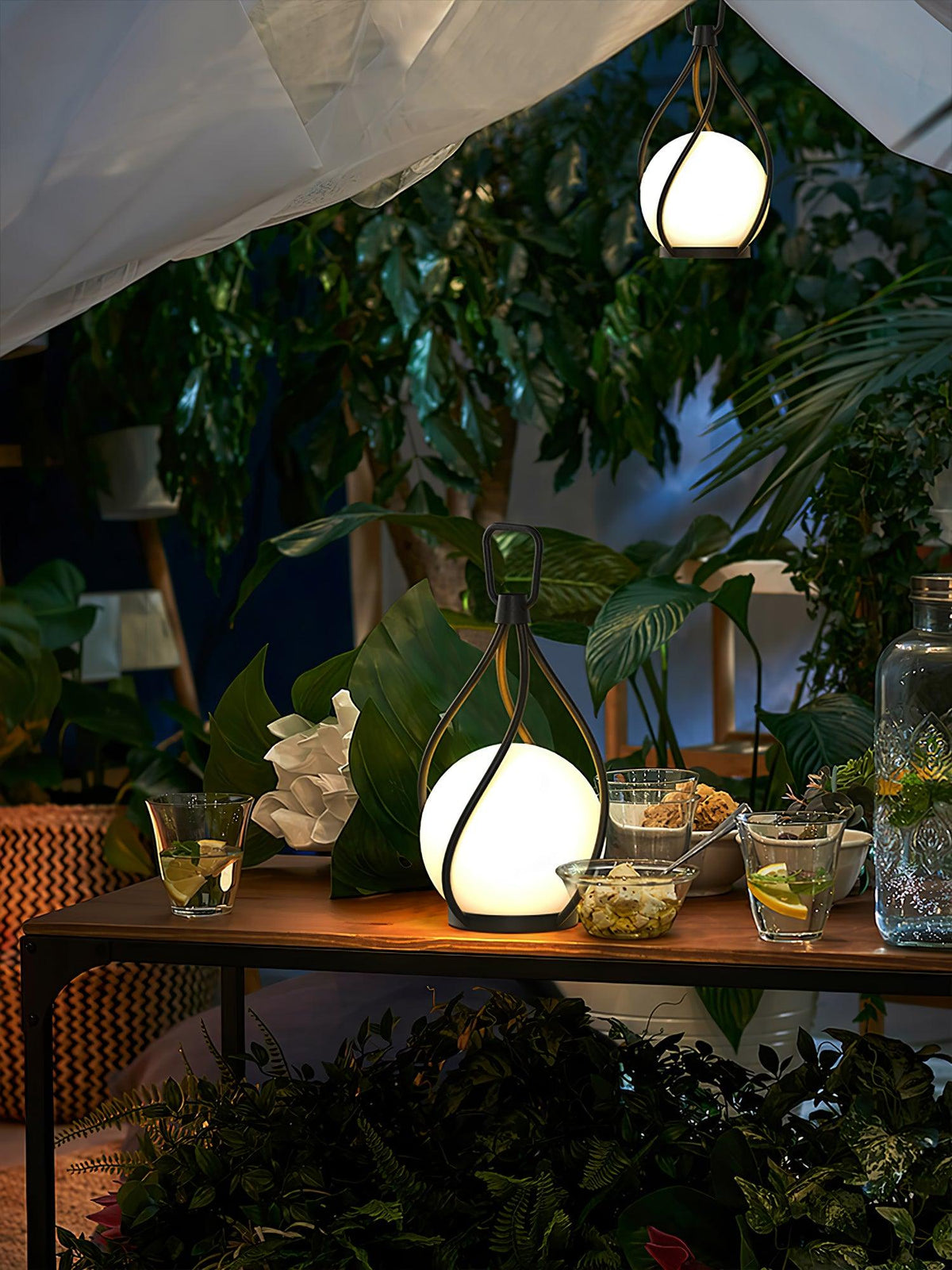 Eclisse Orb Lantern Rechargeable Table Lamp