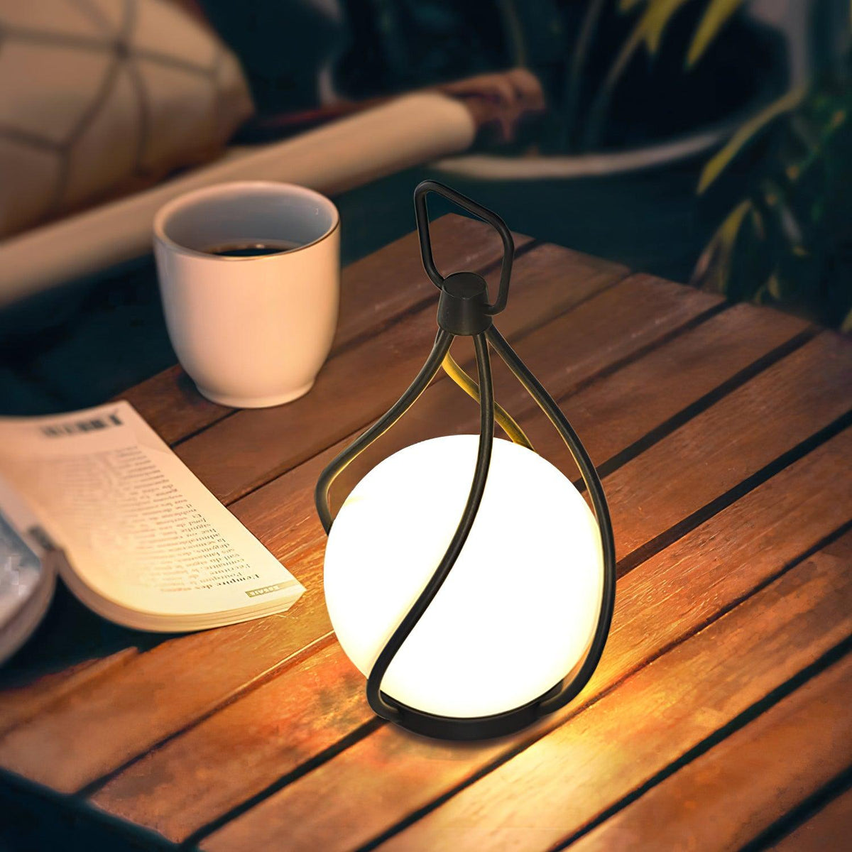 Eclisse Orb Lantern Rechargeable Table Lamp