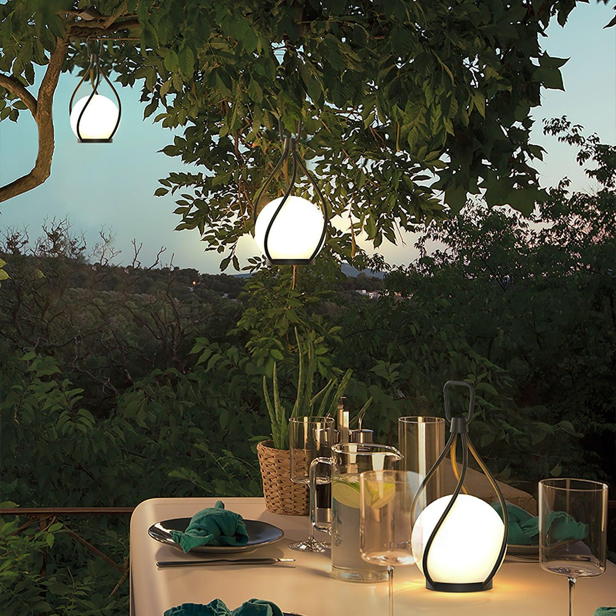 Eclisse Orb Lantern Rechargeable Table Lamp