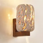 Edenstone Travertine Wall Sconce with Walnut Wood Accent