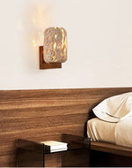 Edenstone Travertine Wall Sconce with Walnut Wood Accent