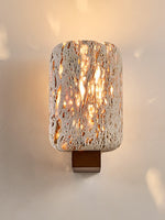 Edenstone Travertine Wall Sconce with Walnut Wood Accent