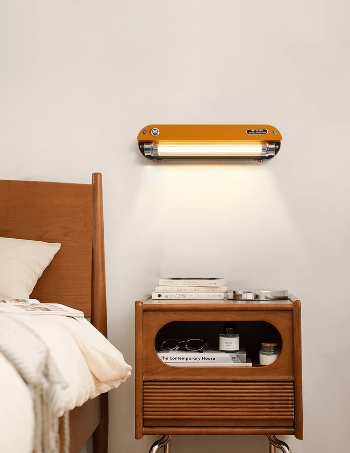 Edison Marlo Wall Sconce — Vintage Industrial LED Wall Light in Amber Metal
