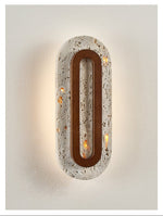 Edrin Travertine LED Wall Sconce with Walnut Accent – Modern Sculptural Lighting