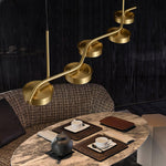 Aldo Six-Light LED Linear Chandelier in Aged Brass