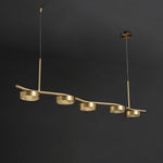 Aldo Six-Light LED Linear Chandelier in Aged Brass
