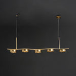 Aldo Six-Light LED Linear Chandelier in Aged Brass