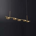 Aldo Six-Light LED Linear Chandelier in Aged Brass