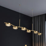 Aldo Six-Light LED Linear Chandelier in Aged Brass