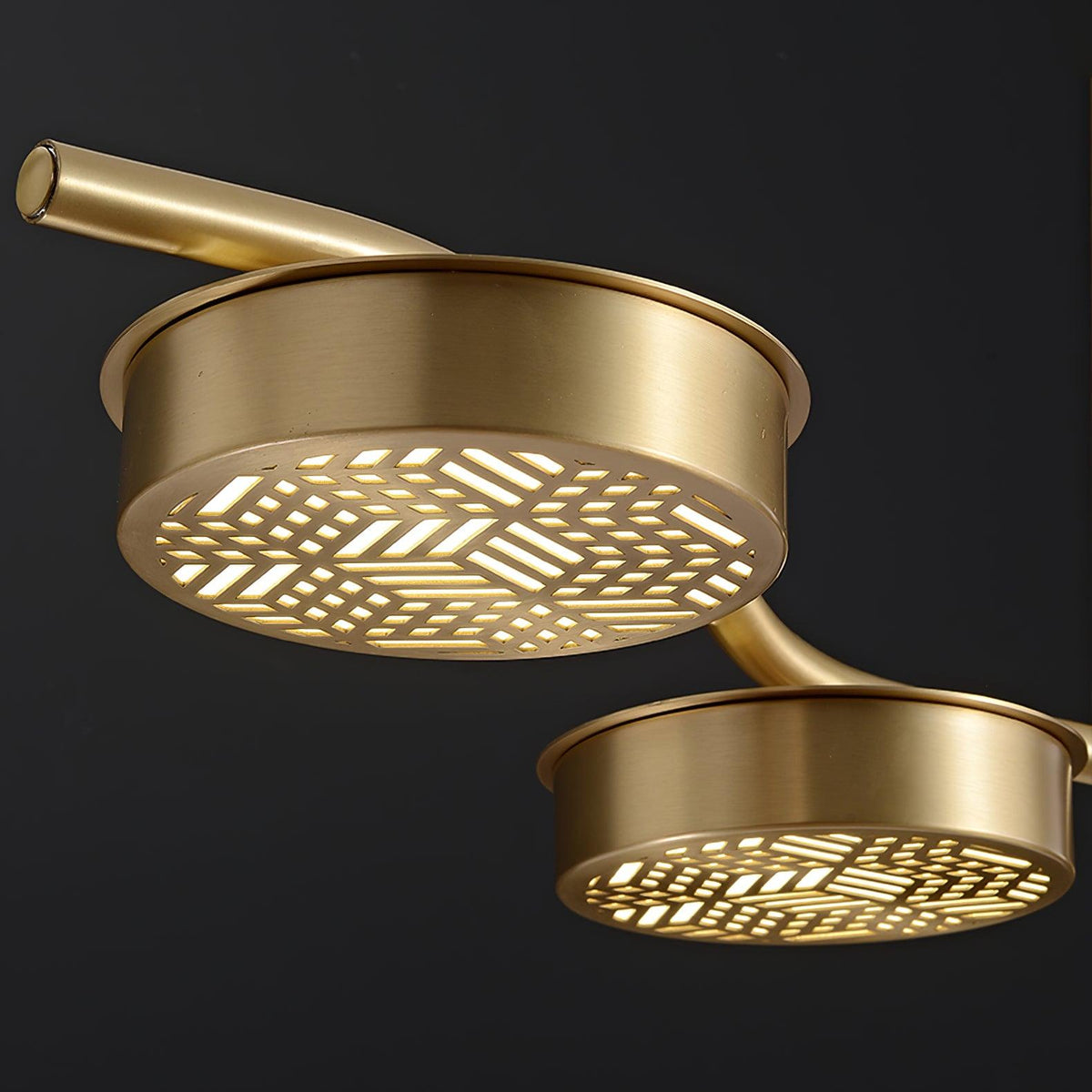 Aldo Six-Light LED Linear Chandelier in Aged Brass