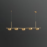 Aldo Six-Light LED Linear Chandelier in Aged Brass
