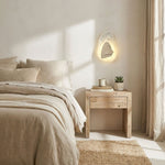 Eira Travertine Wall Sconce with Glass Shade for Modern Interiors