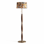 Elara Sculptural Floor Lamp with Fabric Drum Shade for Living Room & Bedroom