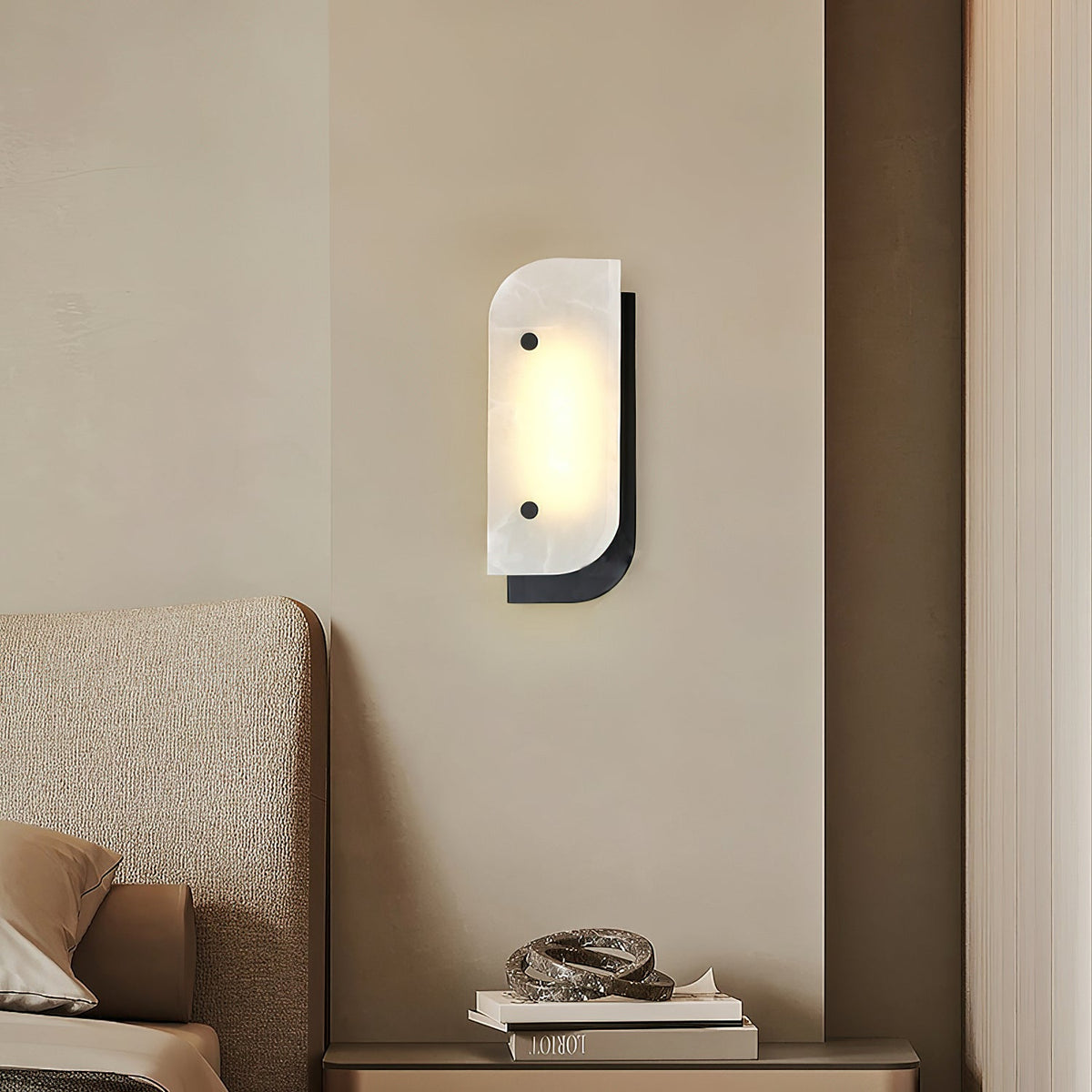 Elaris Alabaster Wall Sconce in Gold or Black Finish