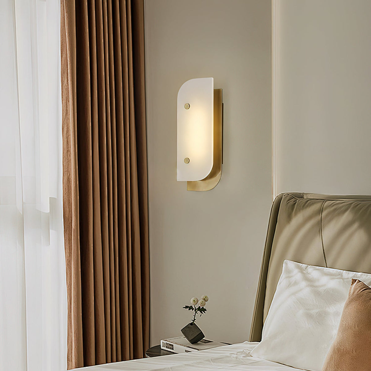 Elaris Alabaster Wall Sconce in Gold or Black Finish