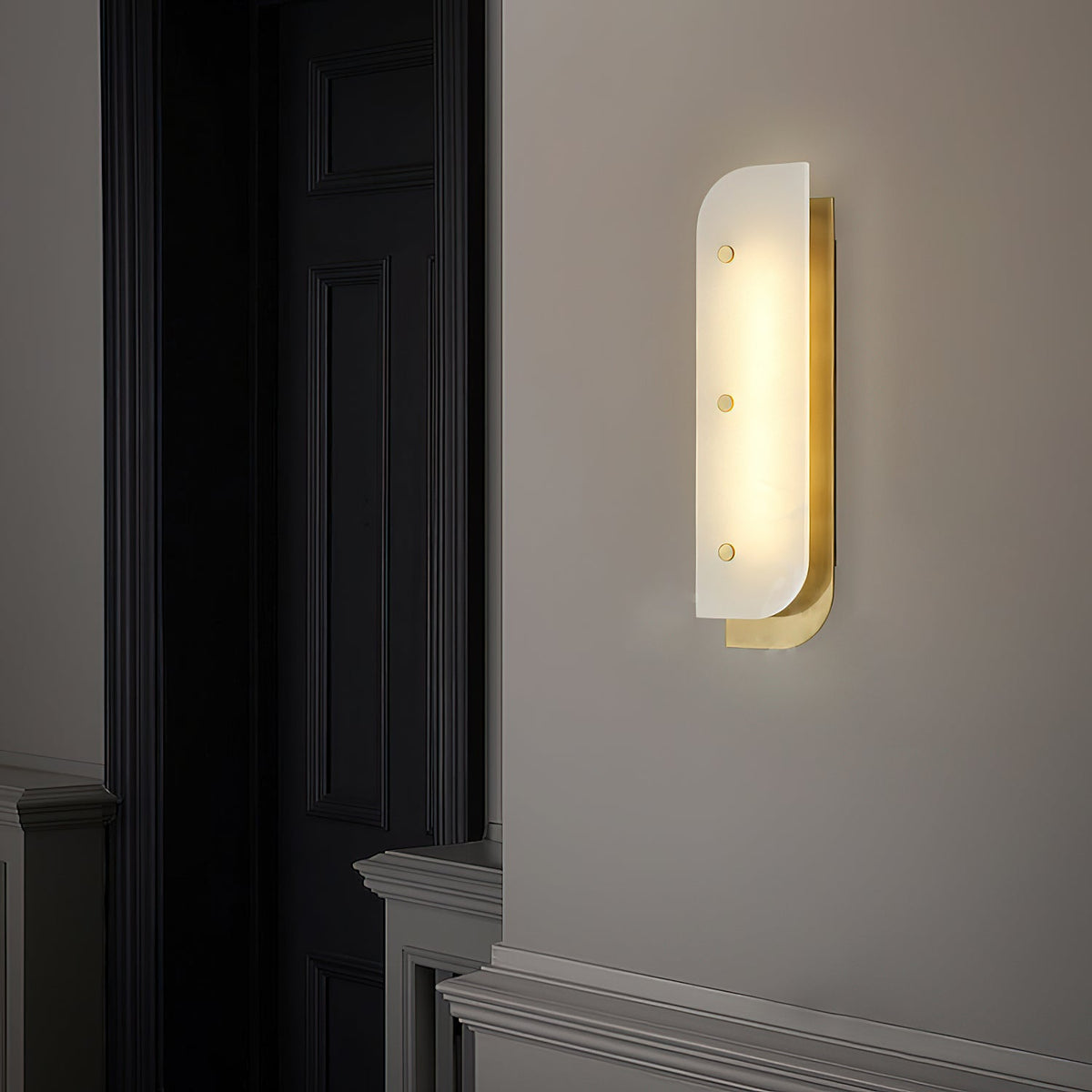Elaris Alabaster Wall Sconce in Gold or Black Finish