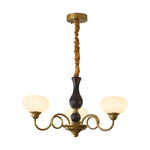 Elaris Modern Glass and Wood Chandelier with Brass Accents for Dining Room and Living Room
