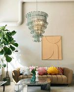 Elegant Leaf Shaped Murano Glass Chandelier