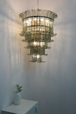 Elegant Leaf Shaped Murano Glass Chandelier