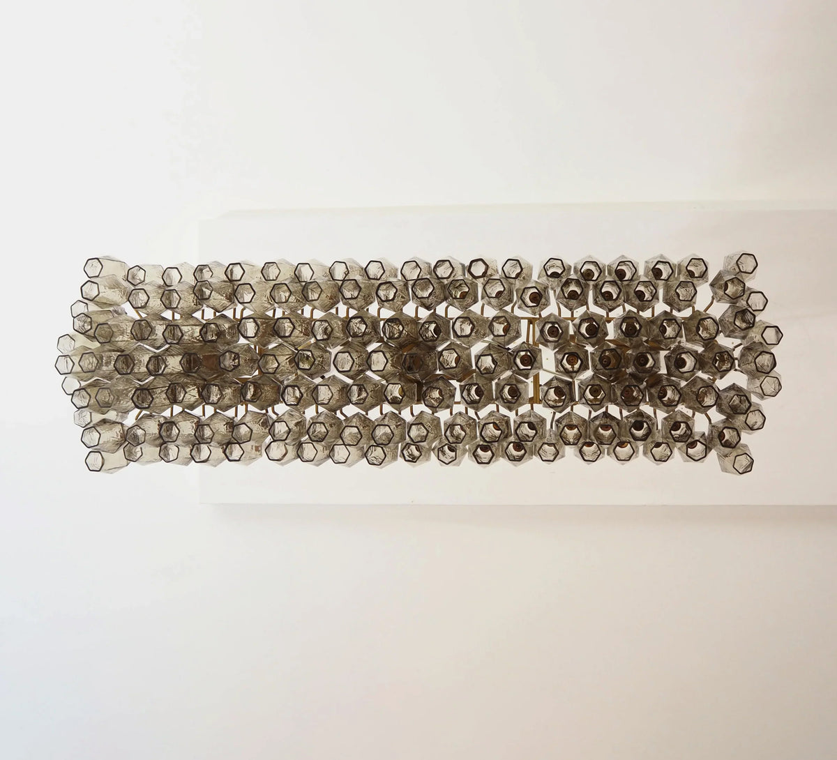 Elegant Smoked Murano Poliedri Glass Chandelier