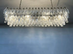 Elegant Transparent Murano Poliedri Glass Chandelier
